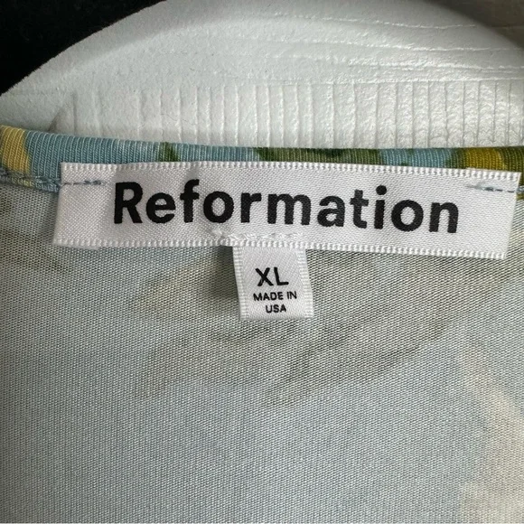 Reformation Tommie Knit Long Sleeve Printed Maxi Dress Villa Livia XL - Picture 9 of 11